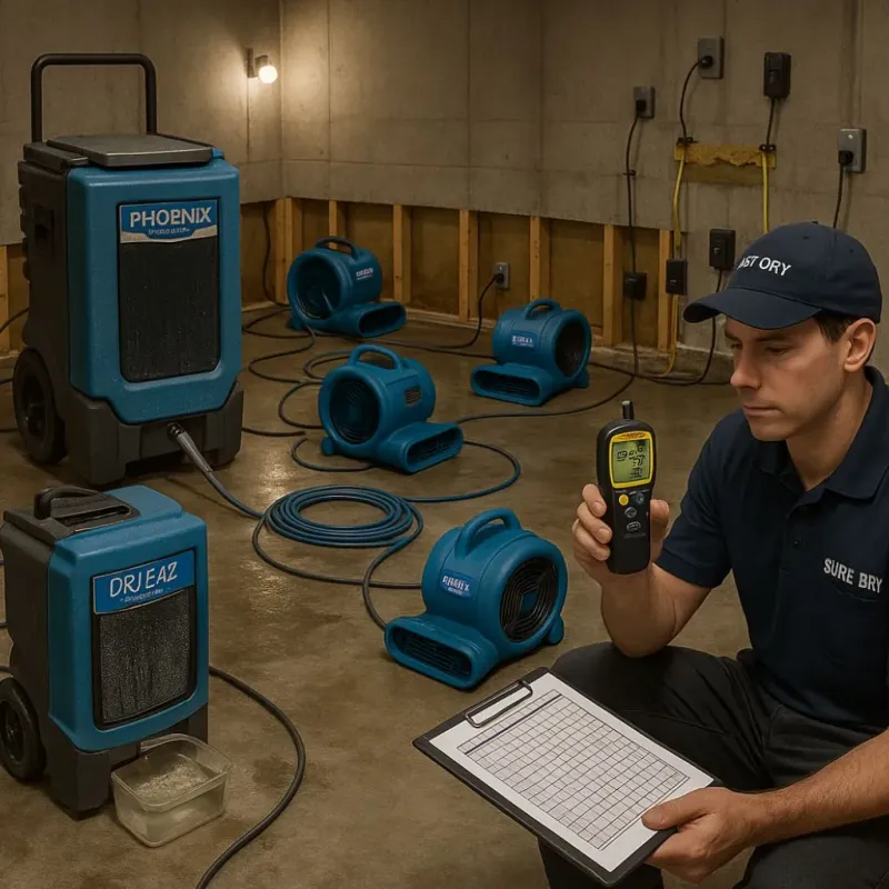 Structural Drying and Dehumidification process in Glen Oaks, NY